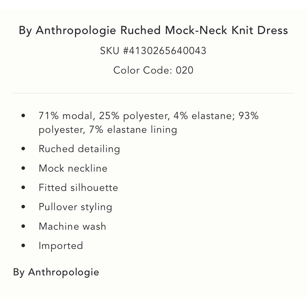 Anthropologie Ruched Mock Neck Knit Dress Cocoa Plum Fitted Sleeveless Bodycon - Picture 3 of 11
